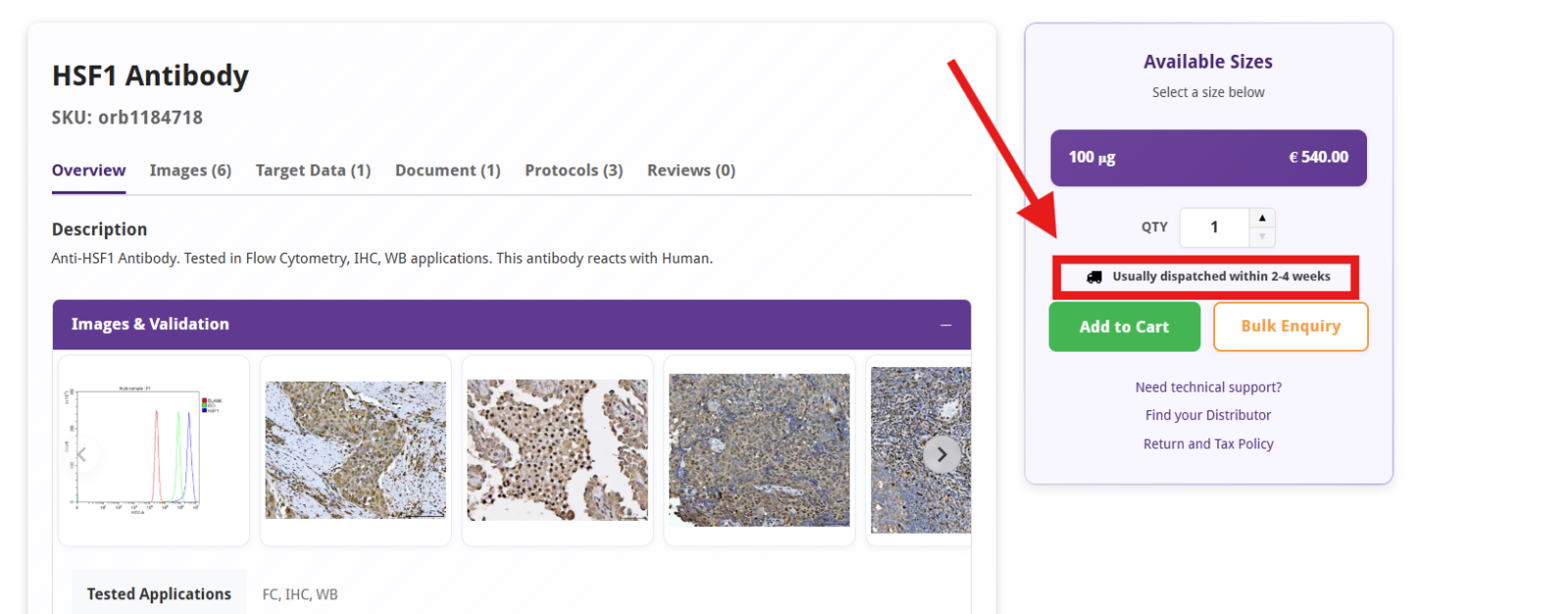 Checking for availability and leadtime