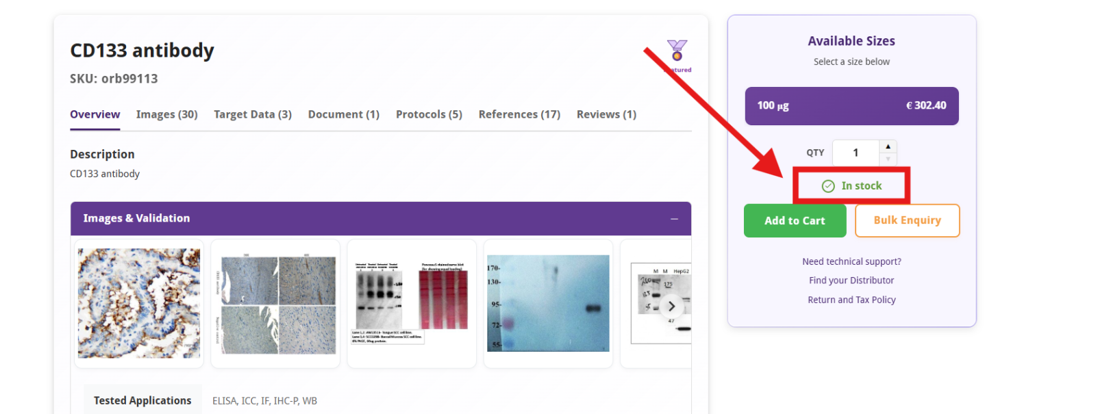 Checking for availability and leadtime