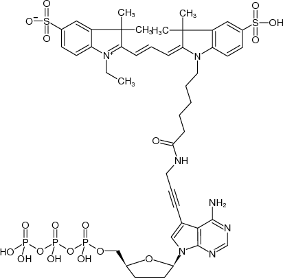 7-Propargylamino-7-deaza-ddATP-Cy3