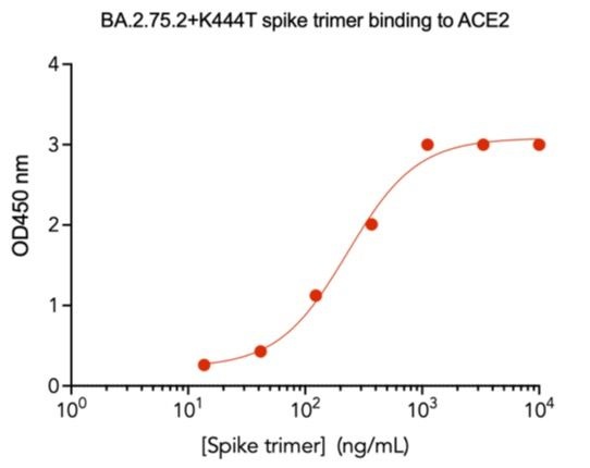 SARS-CoV-2 BA.2.75.2+K444T Omicron Variant Recombinant Spike Trimer His Tag