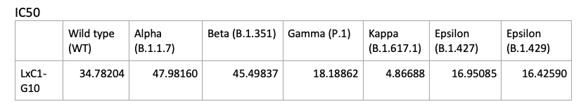 SARS-CoV2 Human Neutralizing mAb (LxC1-G10) Antibody