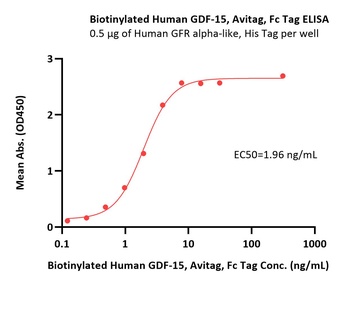 Human GDF-15 Protein, Fc-Avi Tag (Biotin)